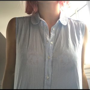 Jack Wills sleeveless blue and white stripe blouse